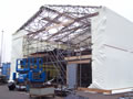 industrial application of shrink wrapping a scaffold